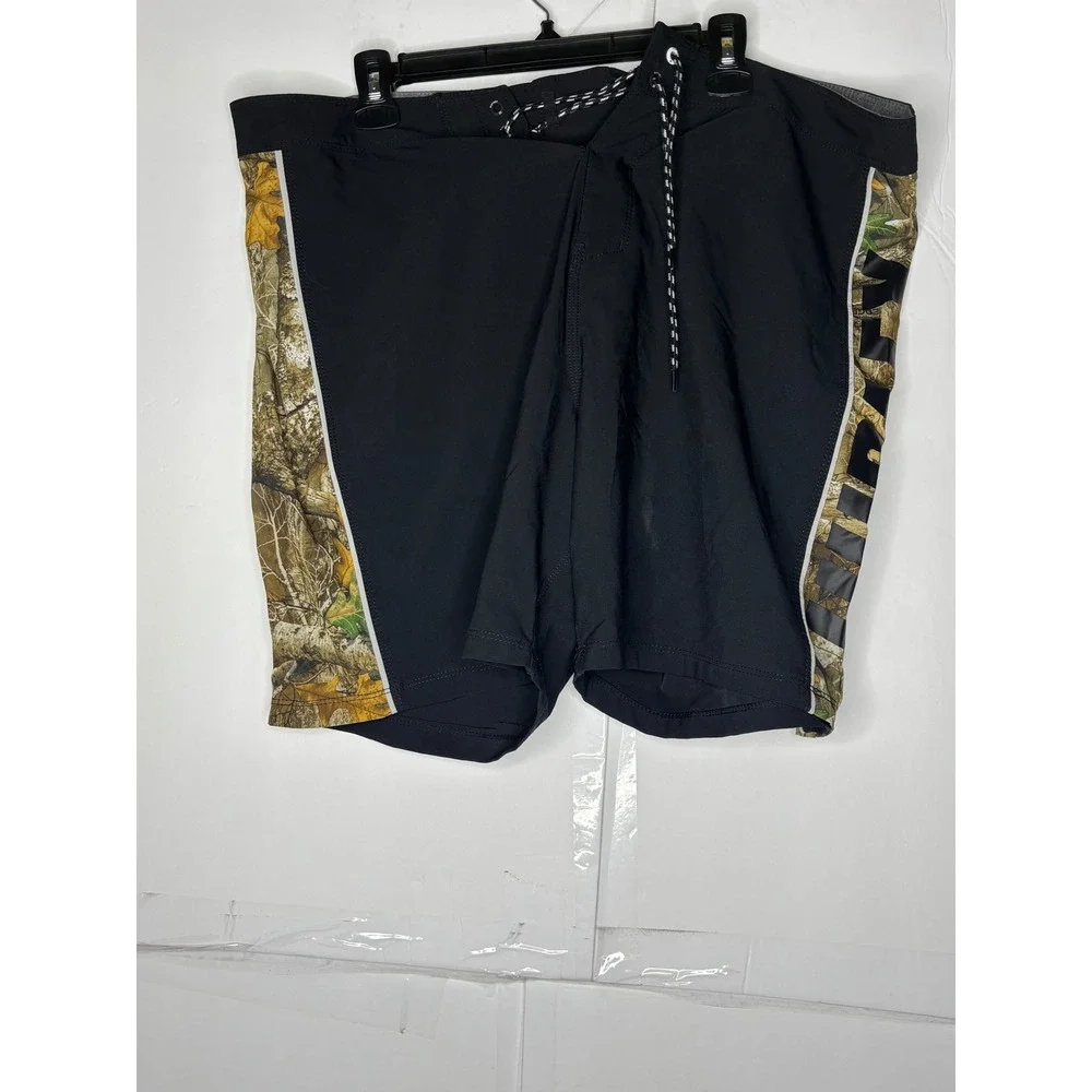 Hurley Mens RealTree Camo Board Shorts Black Swim‎ Trunks Size 38 Graphic Logo